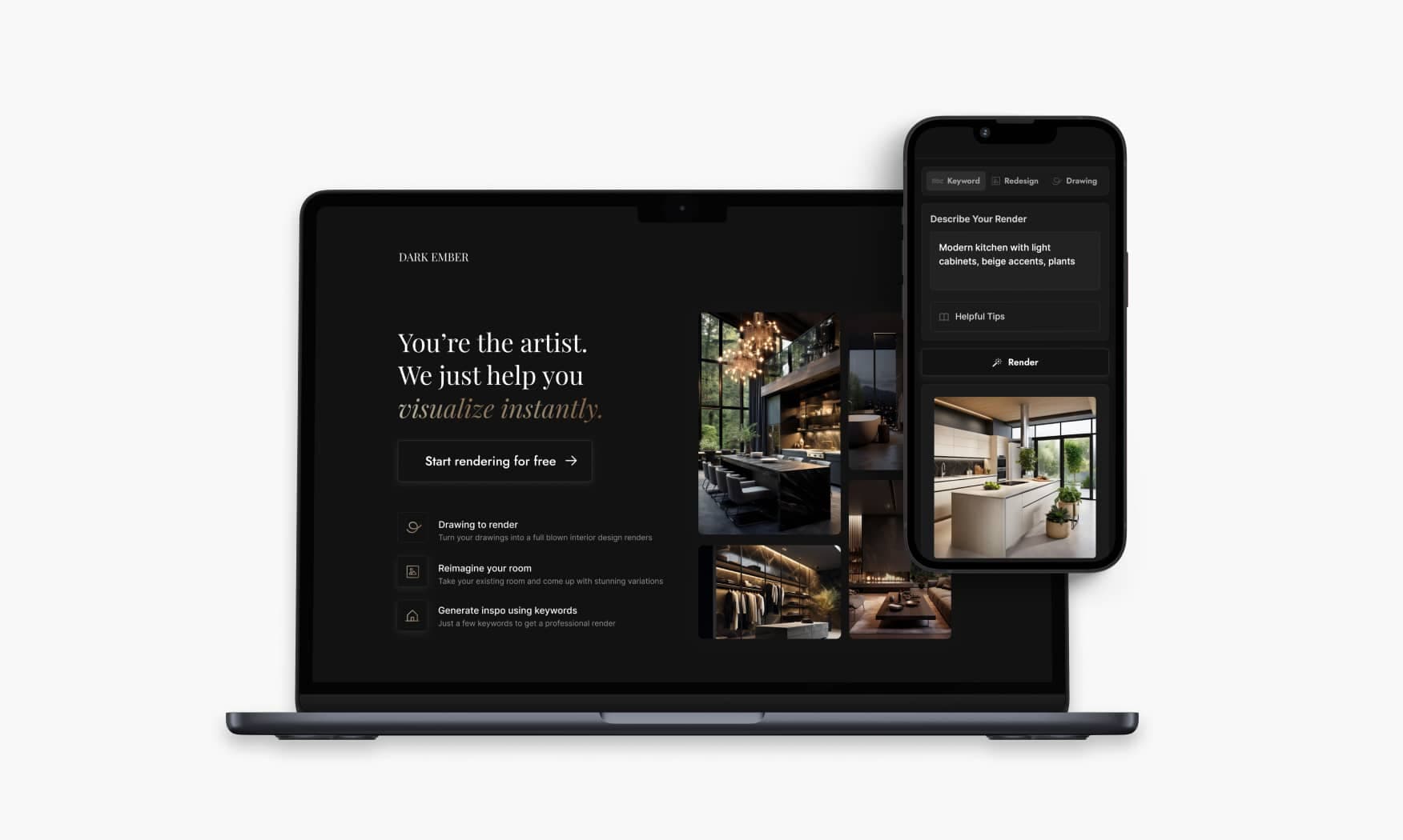 Dark Ember Visuals Web & Mobile Design